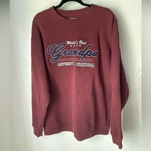 World Best Grandpa Maroon Red Crewneck with Embroidery ( size L men’s )
